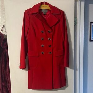 Ann Taylor Vibrant Red Double Breasted Coat